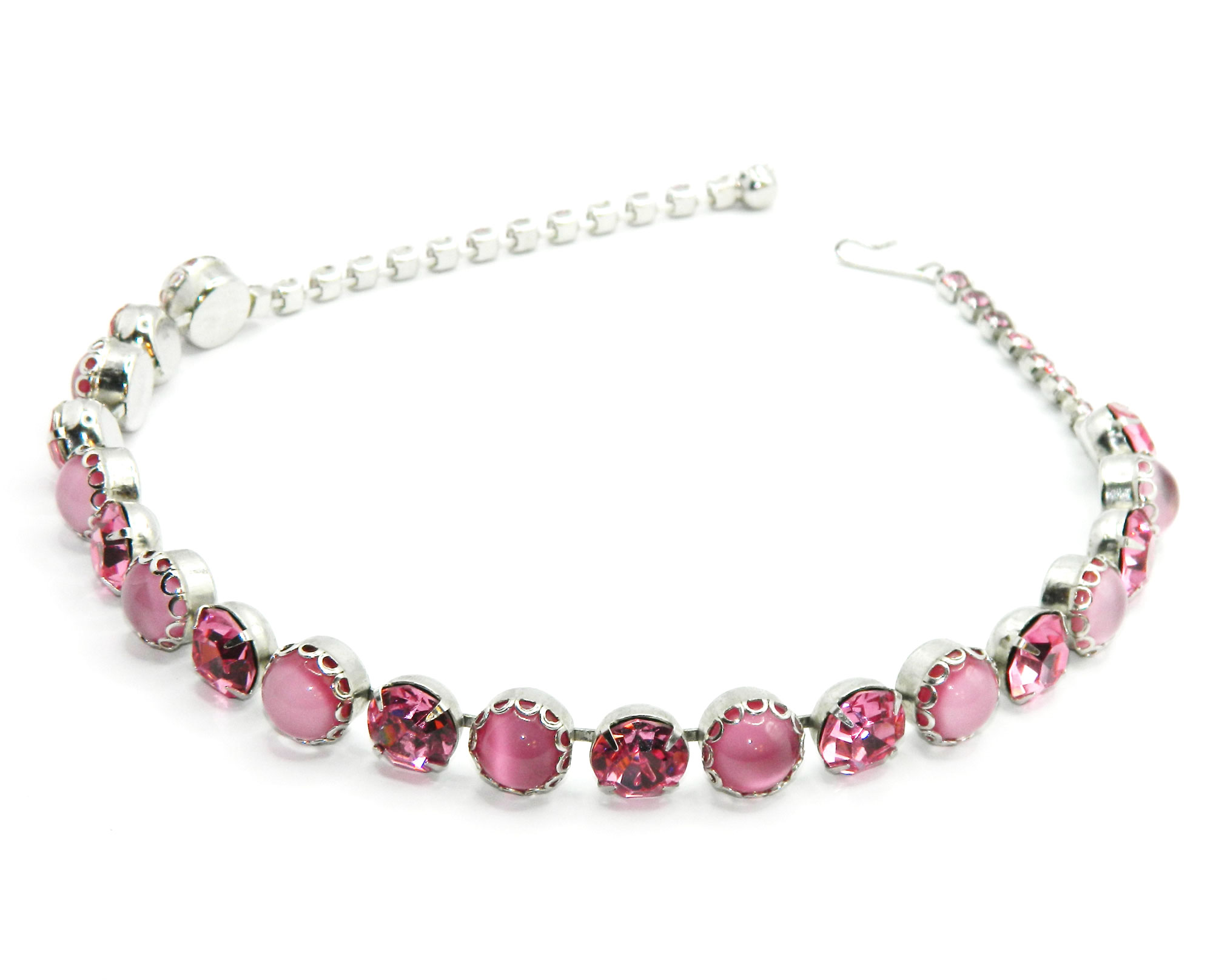 1950s pink rhinestone necklace