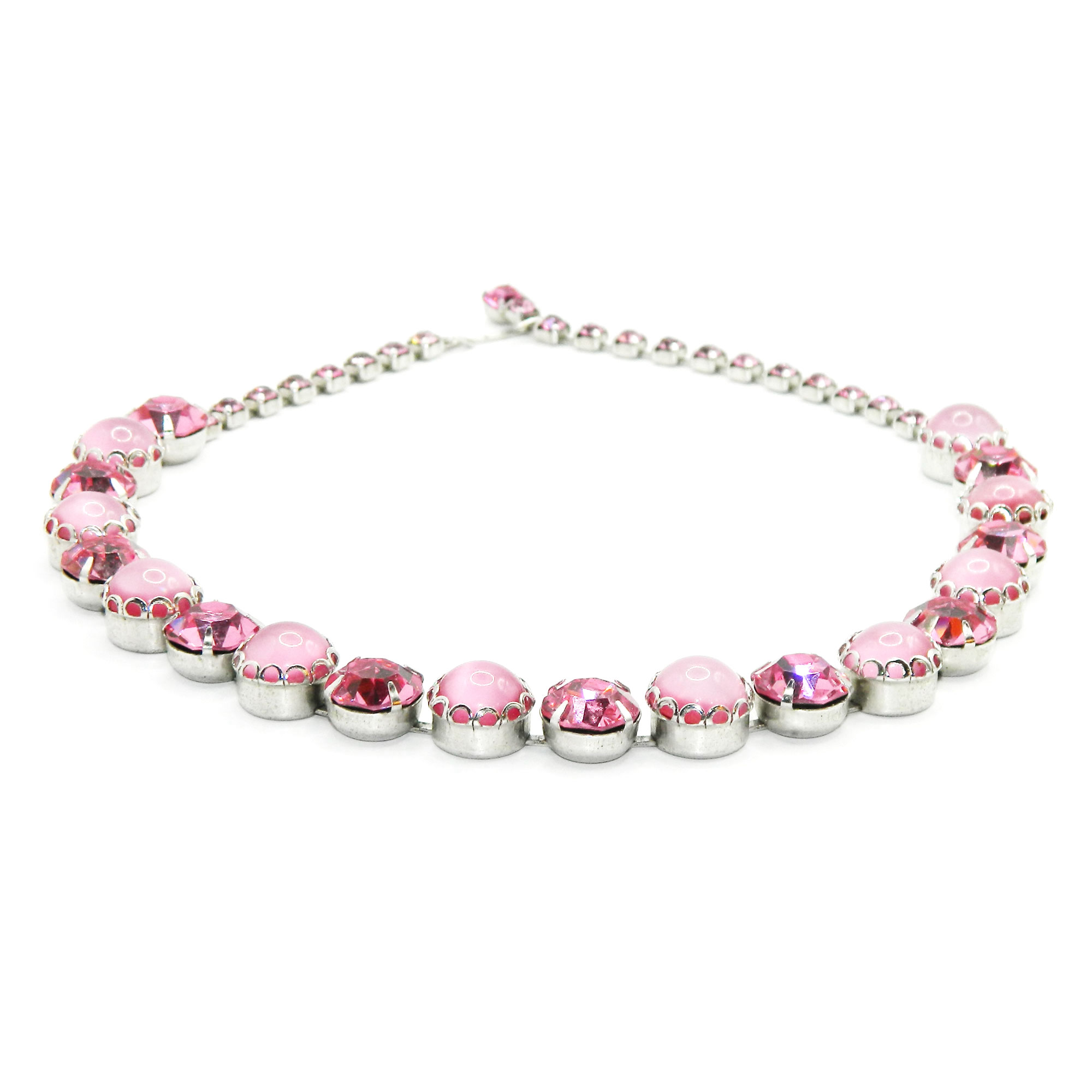 1950s pink rhinestone necklace