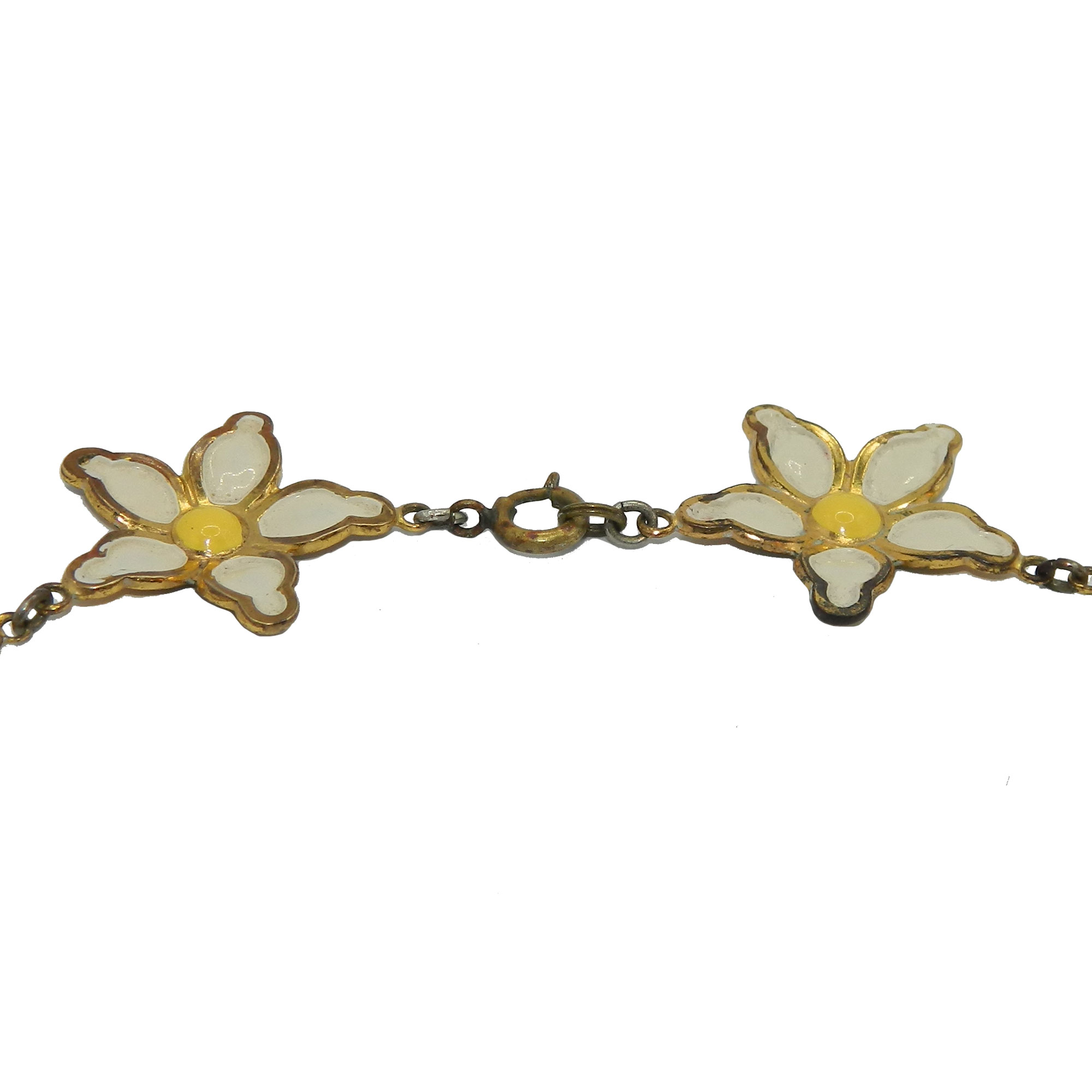 1930s enameled flower necklace