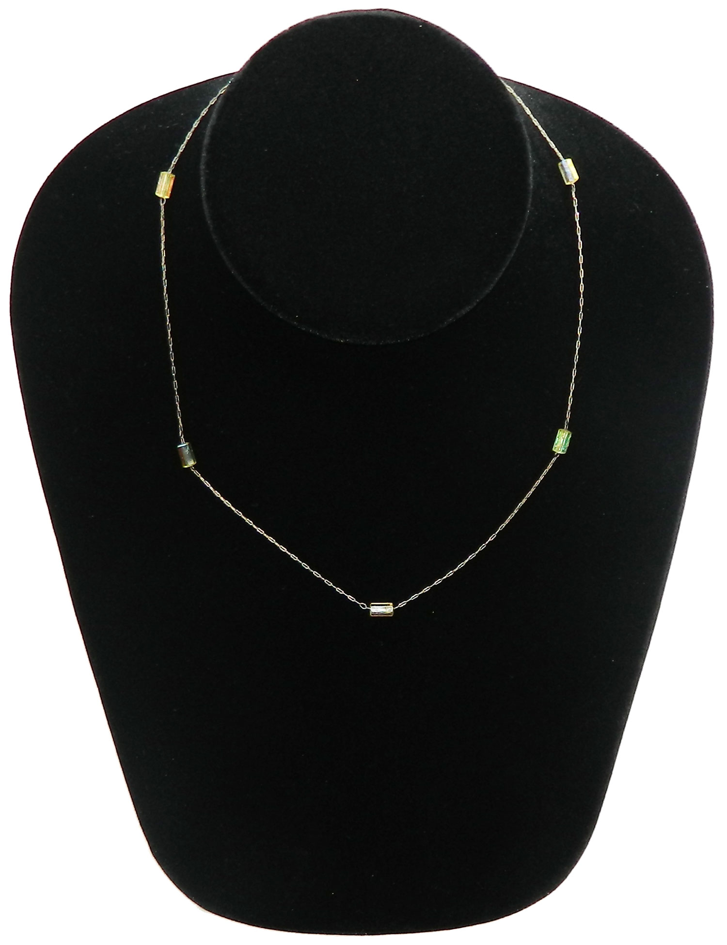 Yellow crystal bead necklace