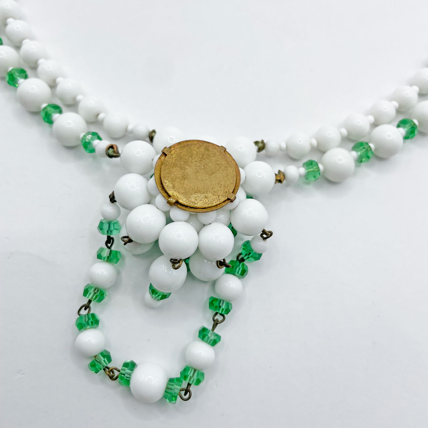 White glass bead necklace