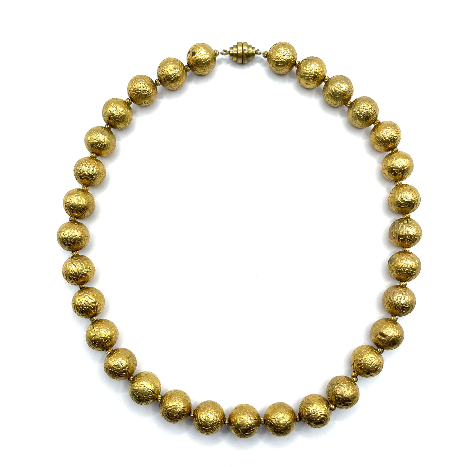 Gold tone beaded necklace