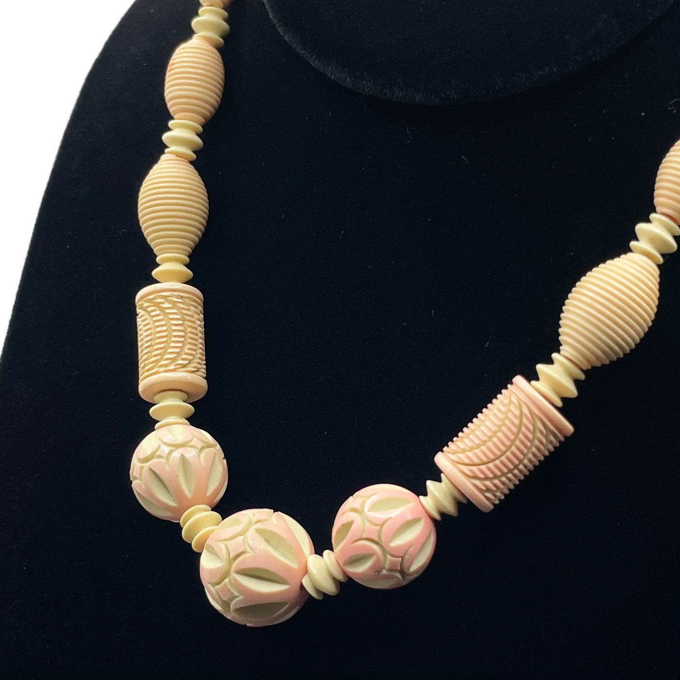 1930s celluloid bead necklace