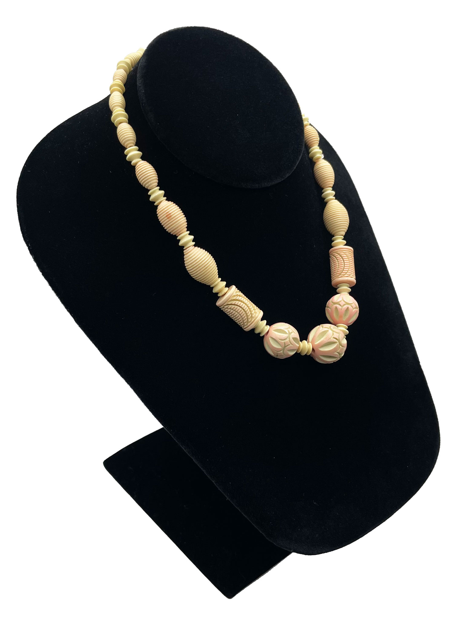 1930s celluloid bead necklace