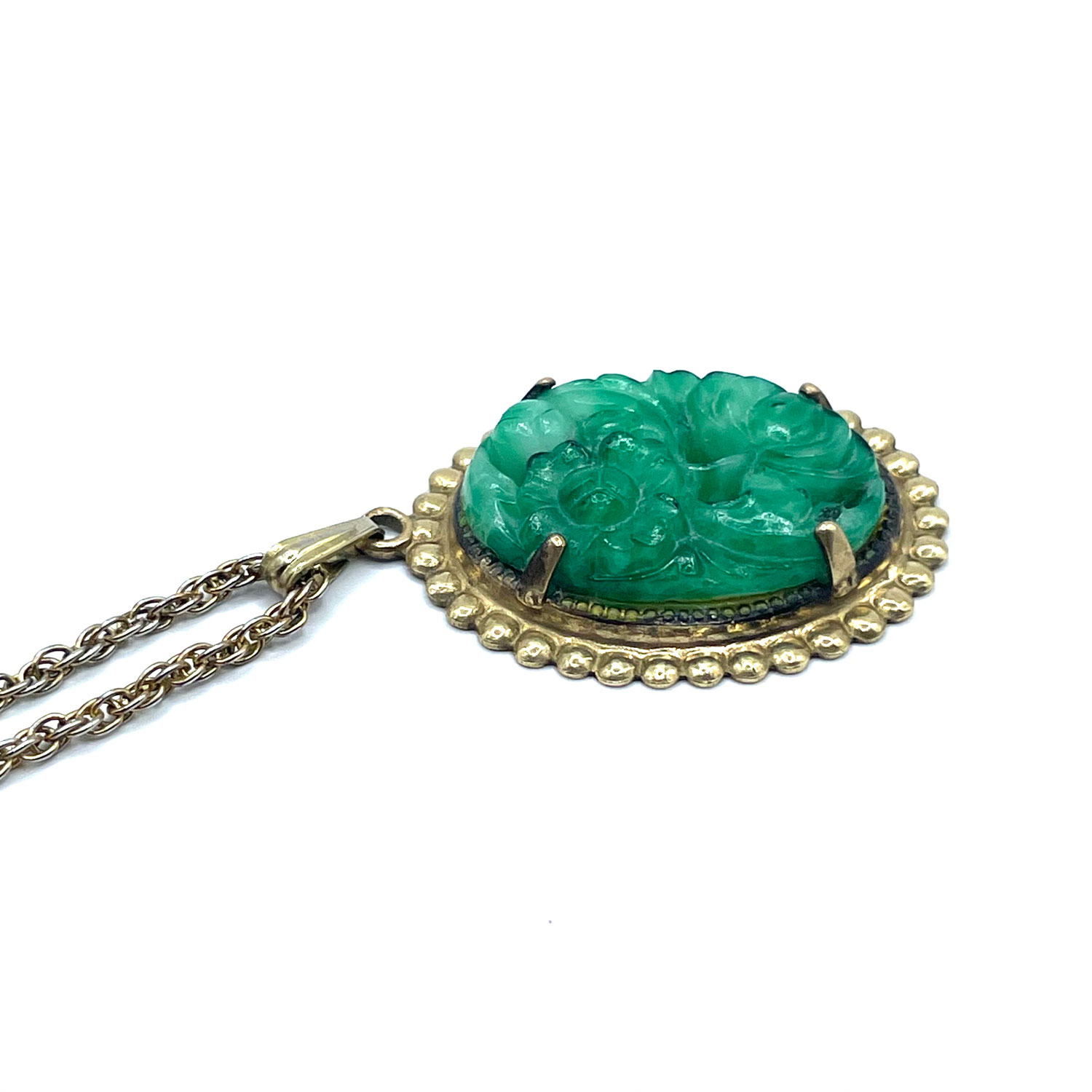 Art Deco Peking glass pendant necklace