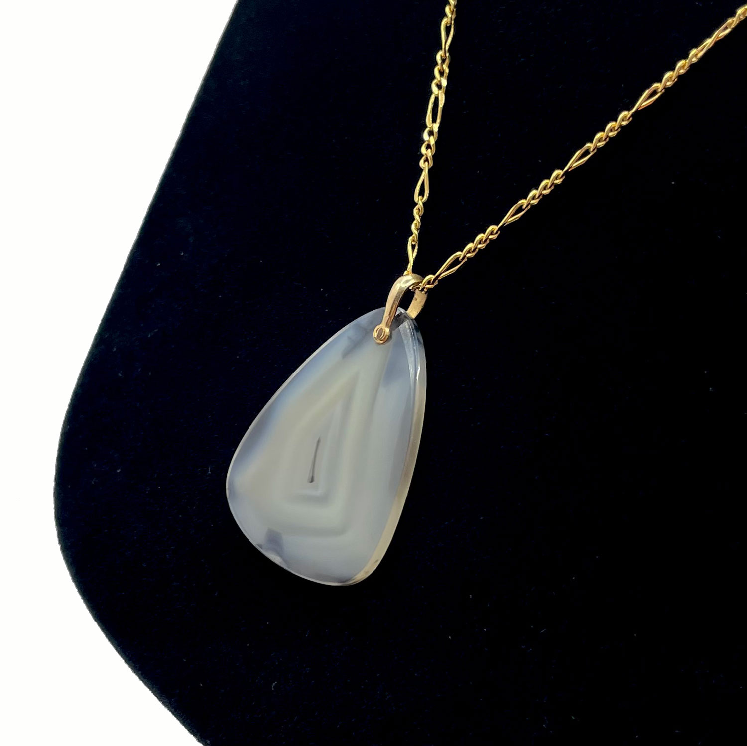 Art Deco agate pendant necklace