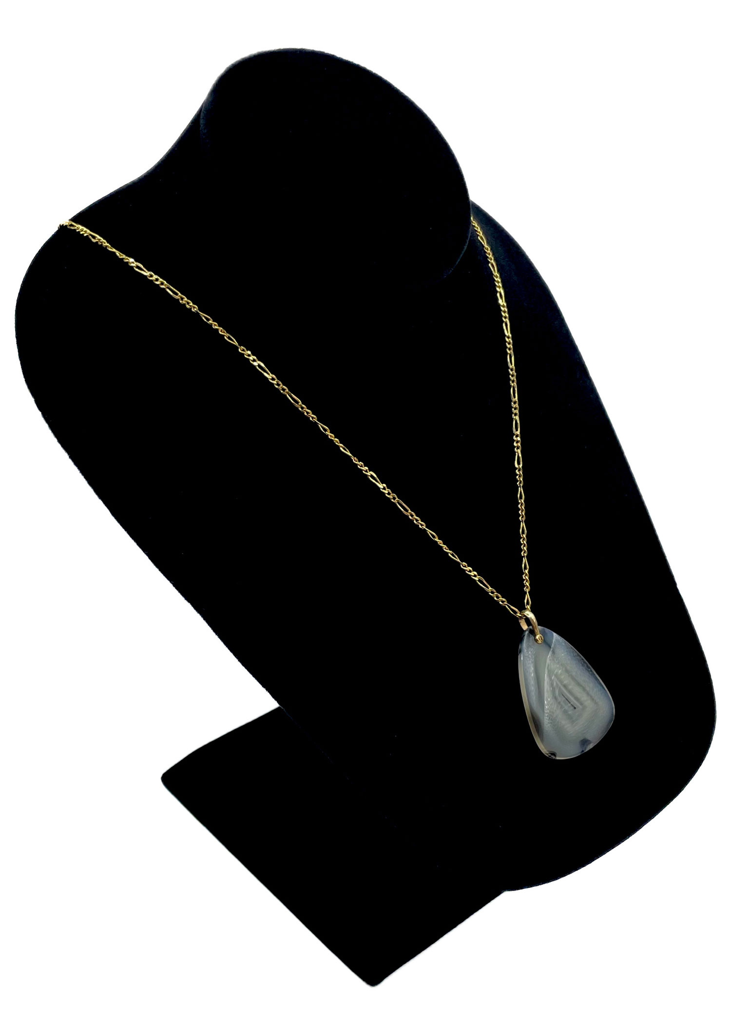 Art Deco agate pendant necklace