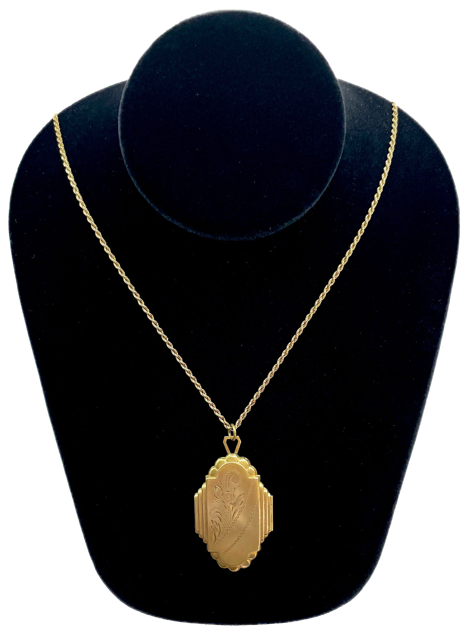 Art Deco locket pendant necklace