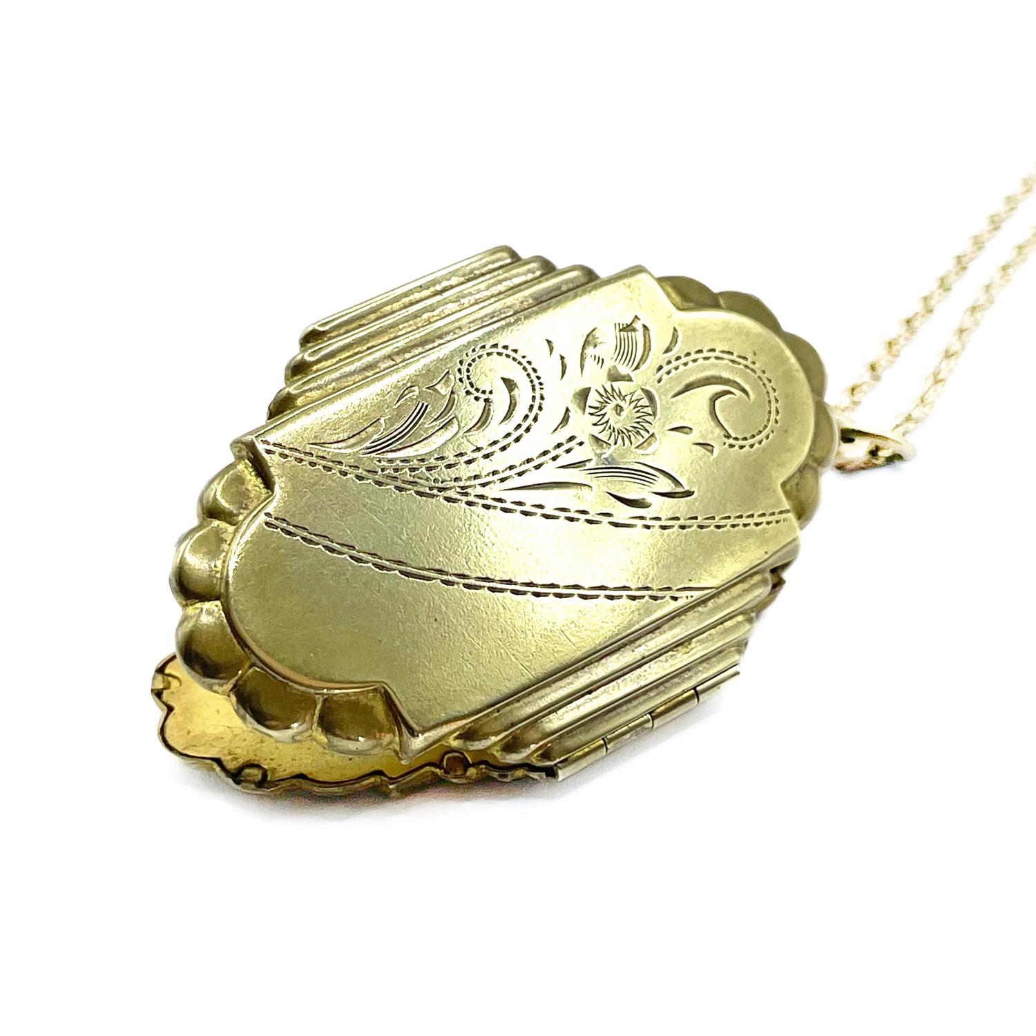 Art Deco locket pendant necklace