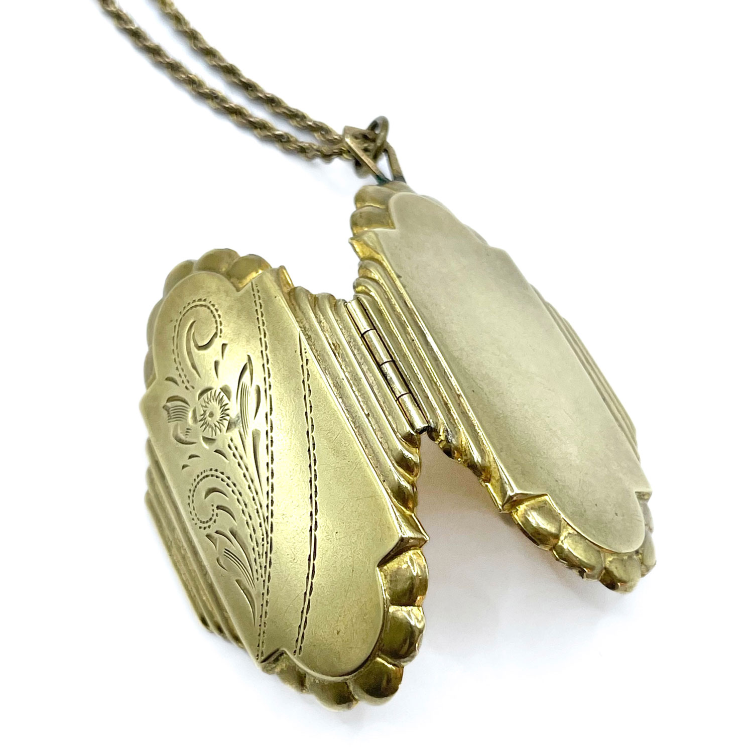 Art Deco locket pendant necklace