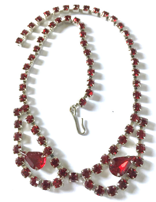 red rhinestone necklace