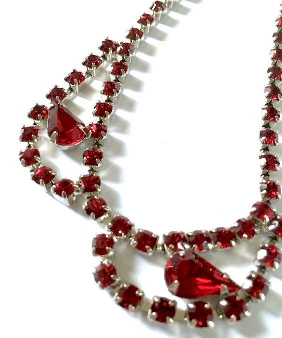 red rhinestone necklace