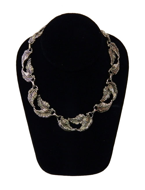 Silver leaf necklace