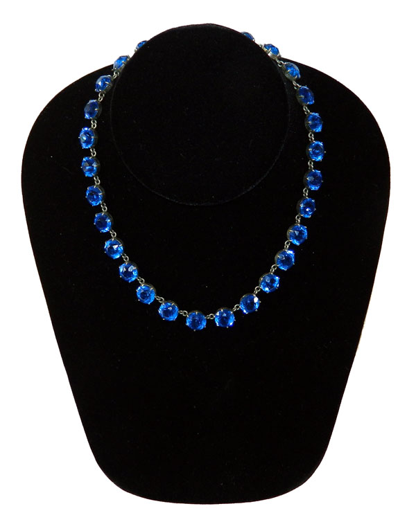 1930's Blue Rhinestone Necklace