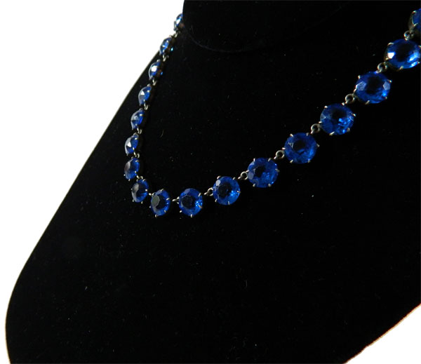 1930's Blue Rhinestone Necklace