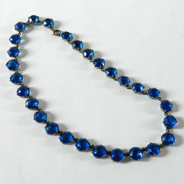 1930's Blue Rhinestone Necklace