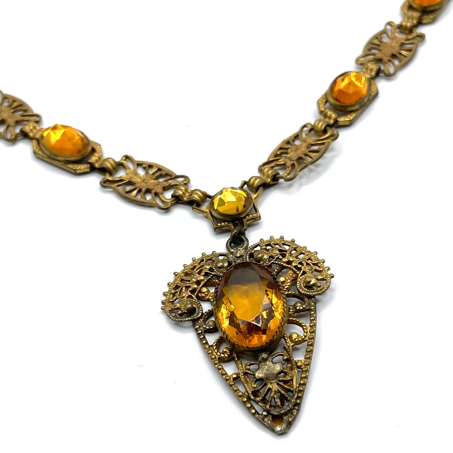 antique amber glass necklace