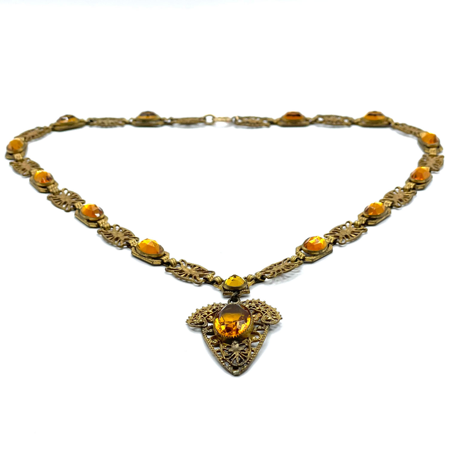 antique amber glass necklace