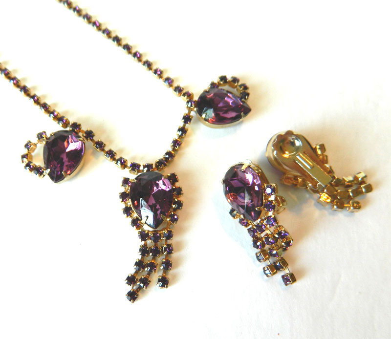 1950's rhinestone necklace set