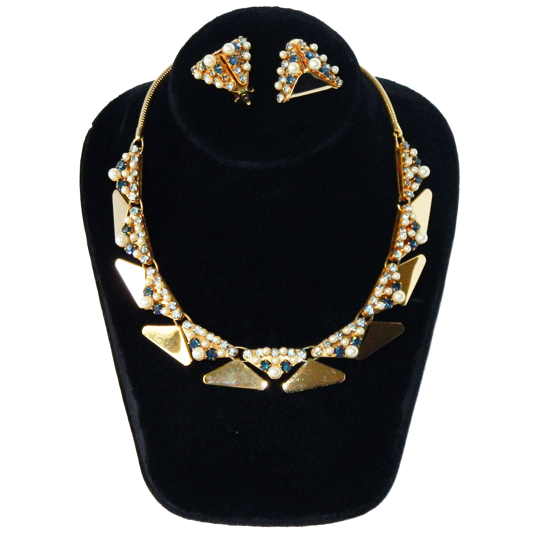 Leru rhinestone necklace set