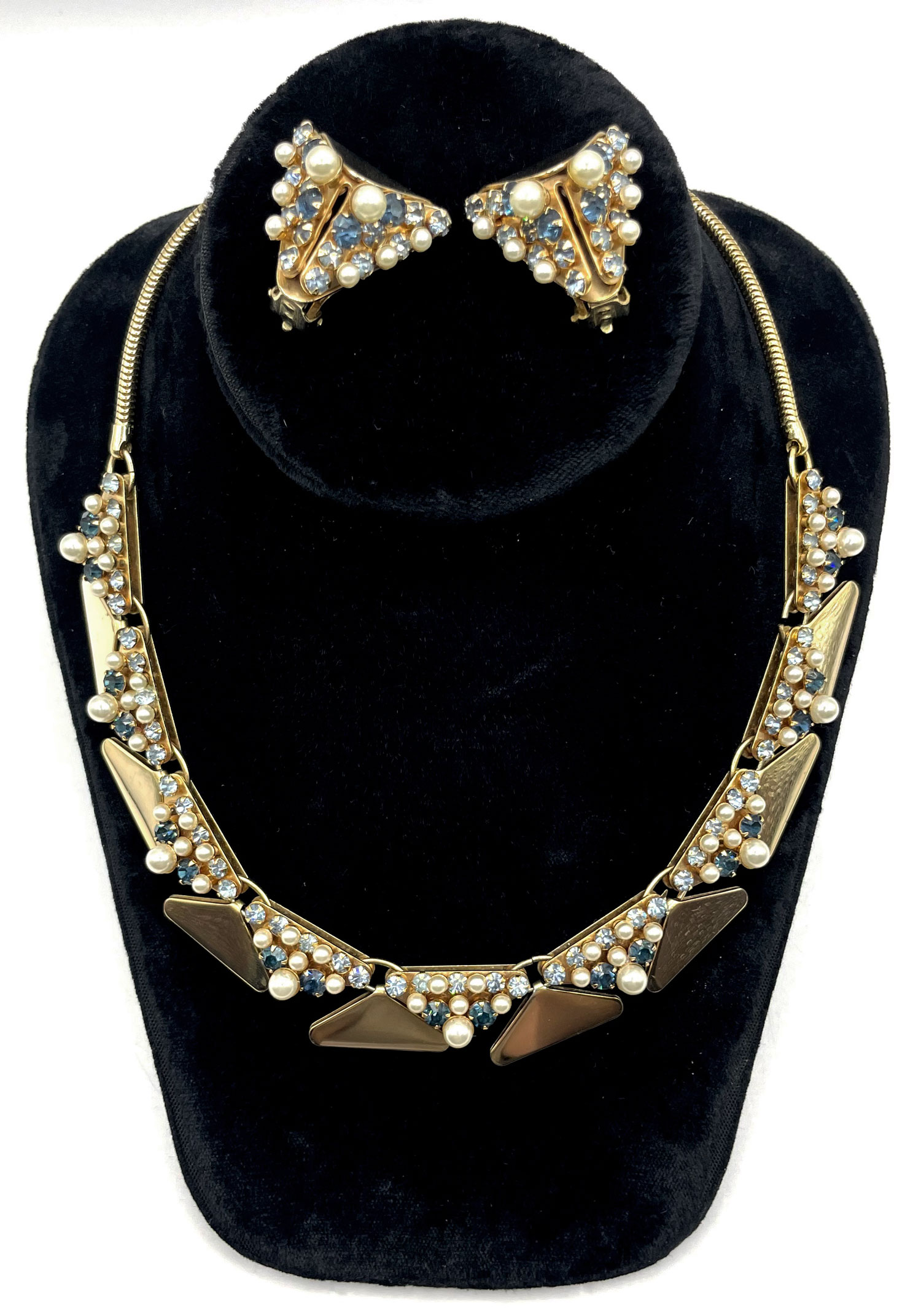 Leru rhinestone necklace set