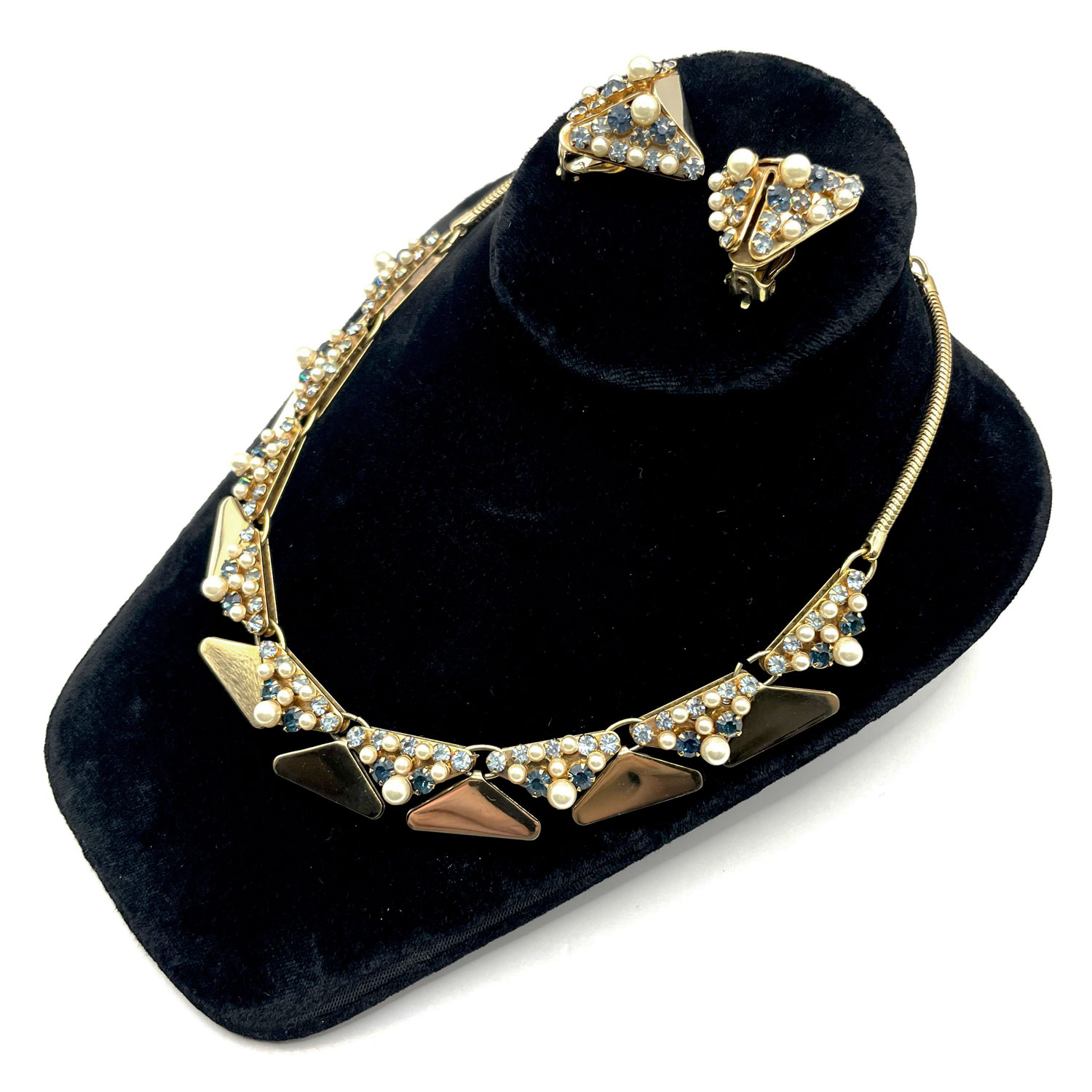 Leru rhinestone necklace set