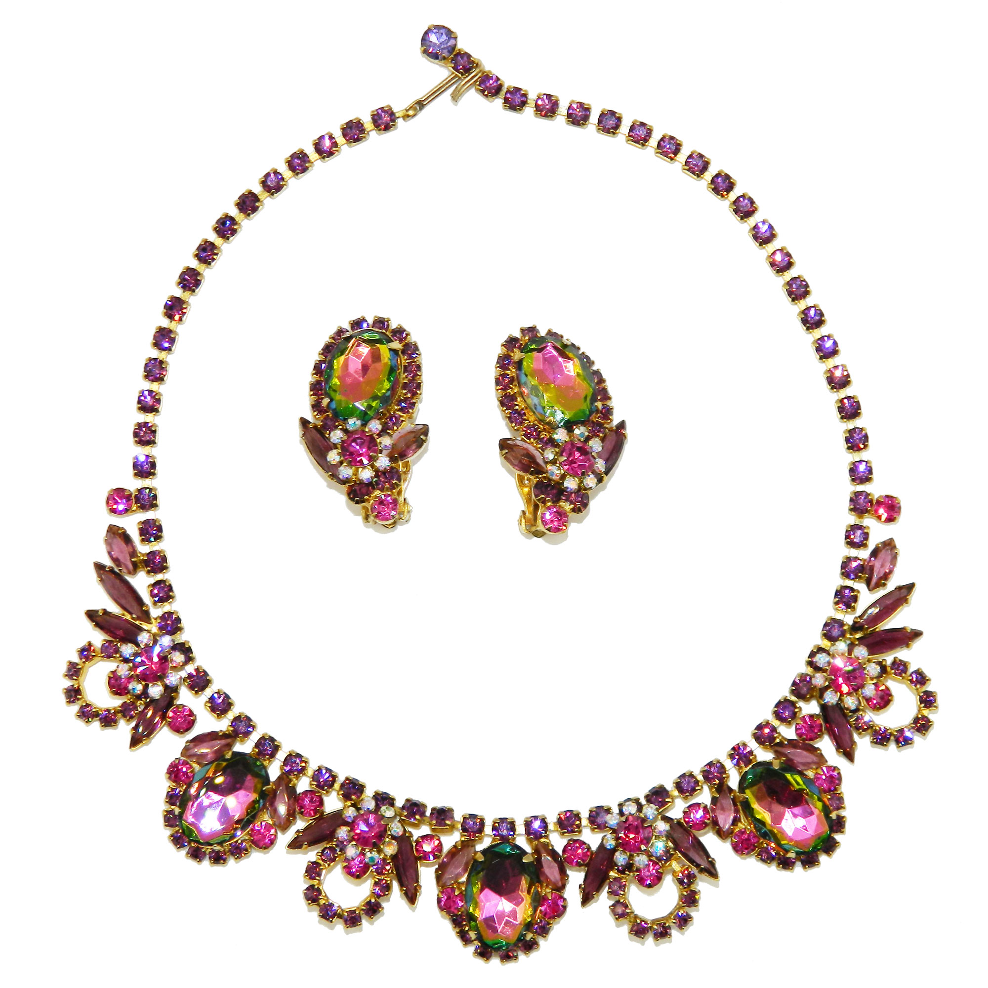 Juliana rhinestone necklace and earring set