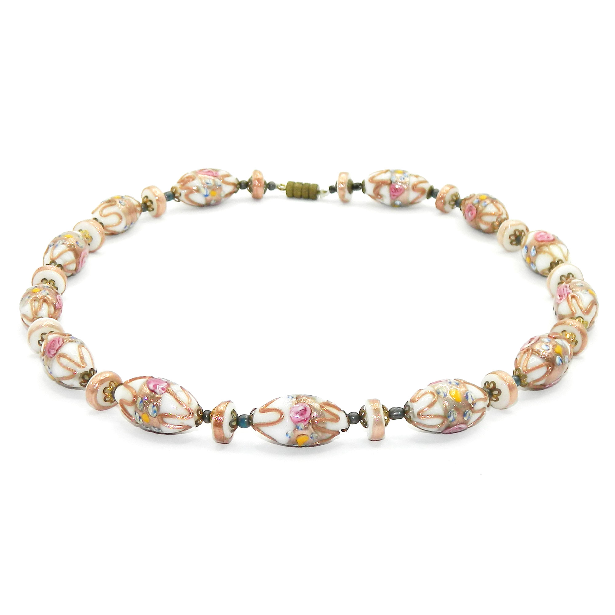 Venetian wedding cake bead necklace set