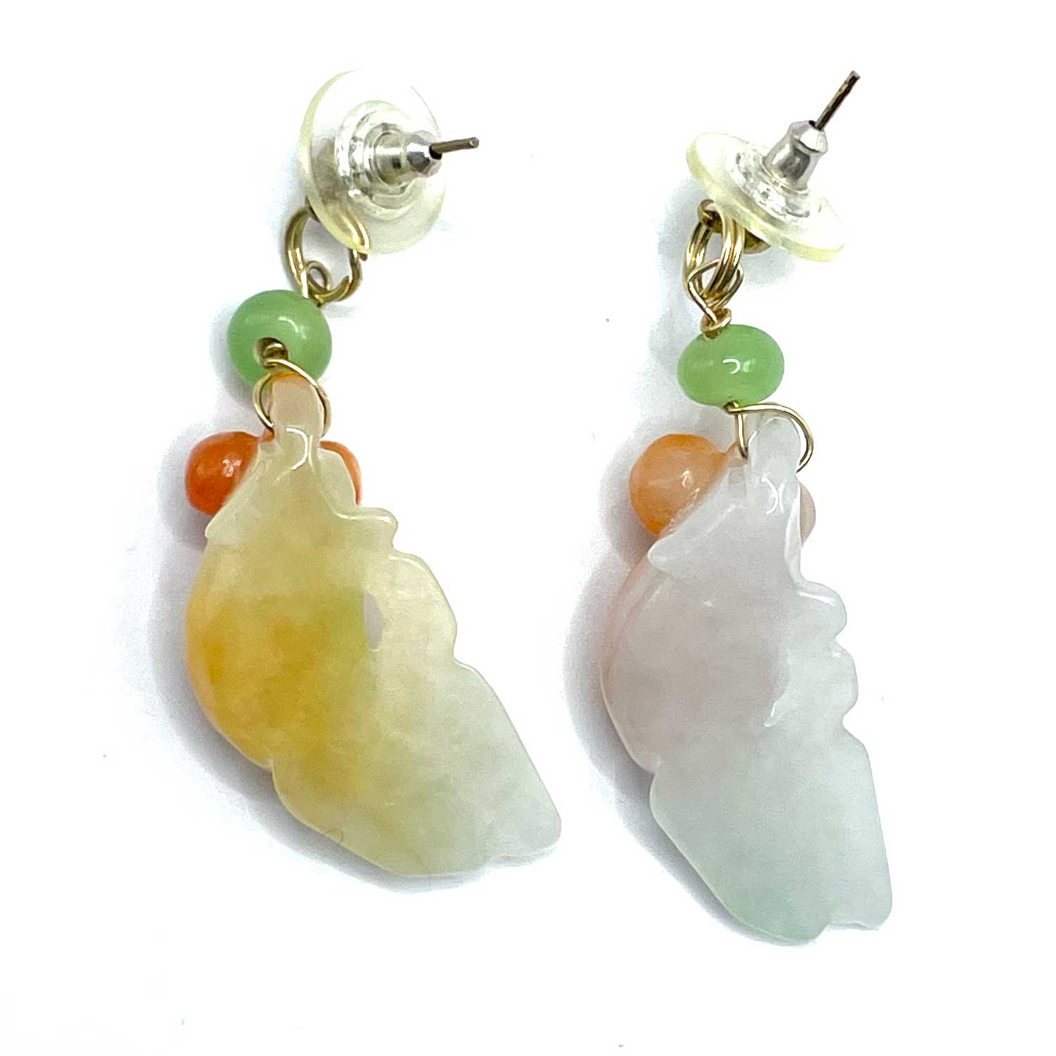 Agate goldfish necklace set