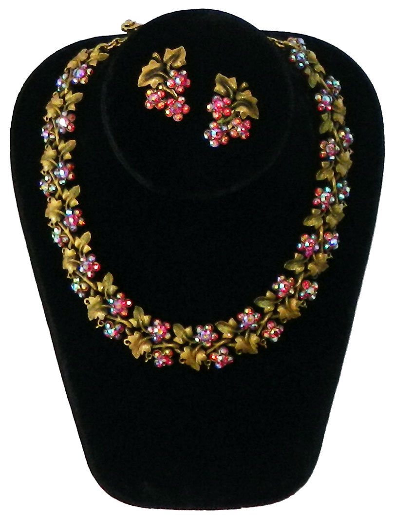 Trifari rhinestone necklace set