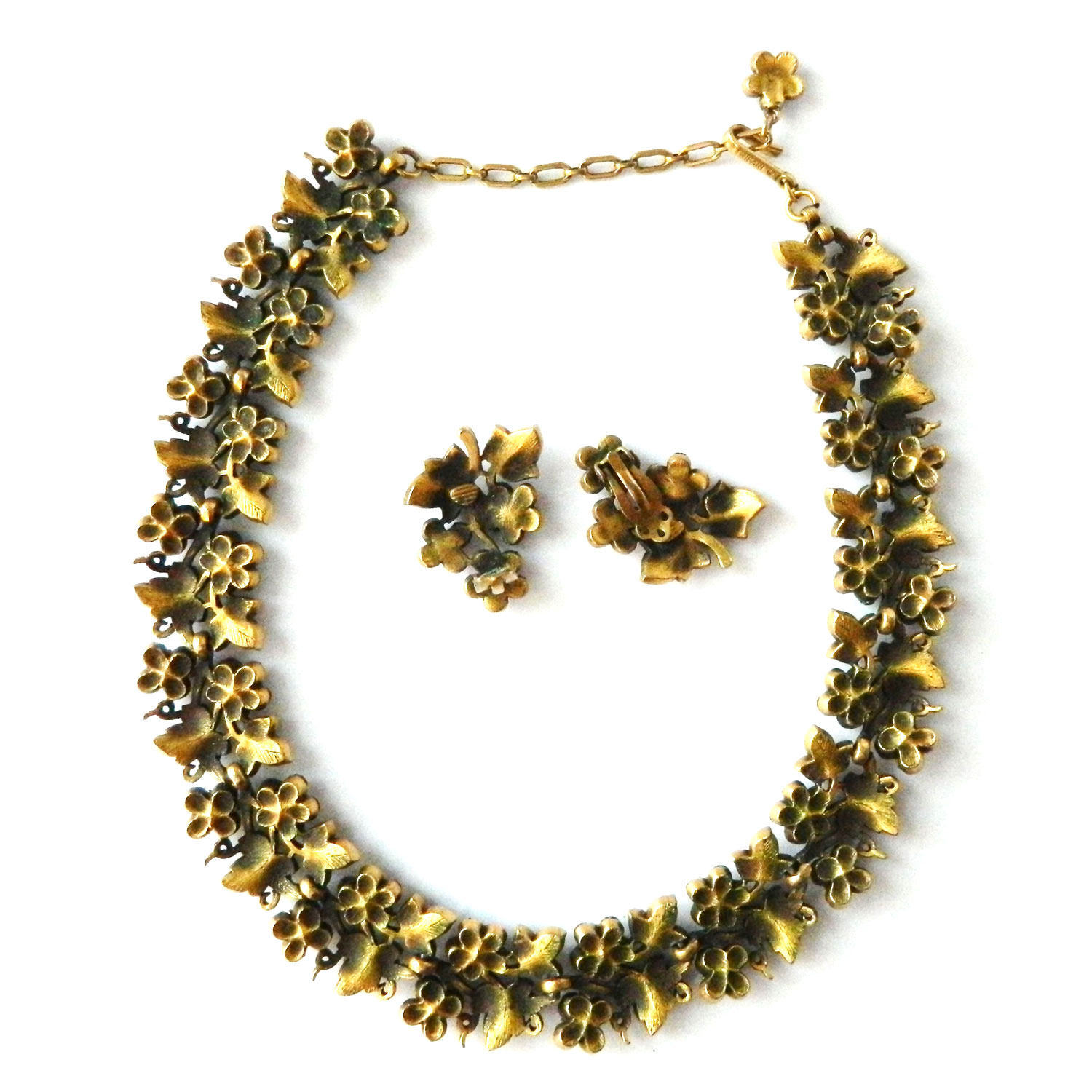 Trifari rhinestone necklace set