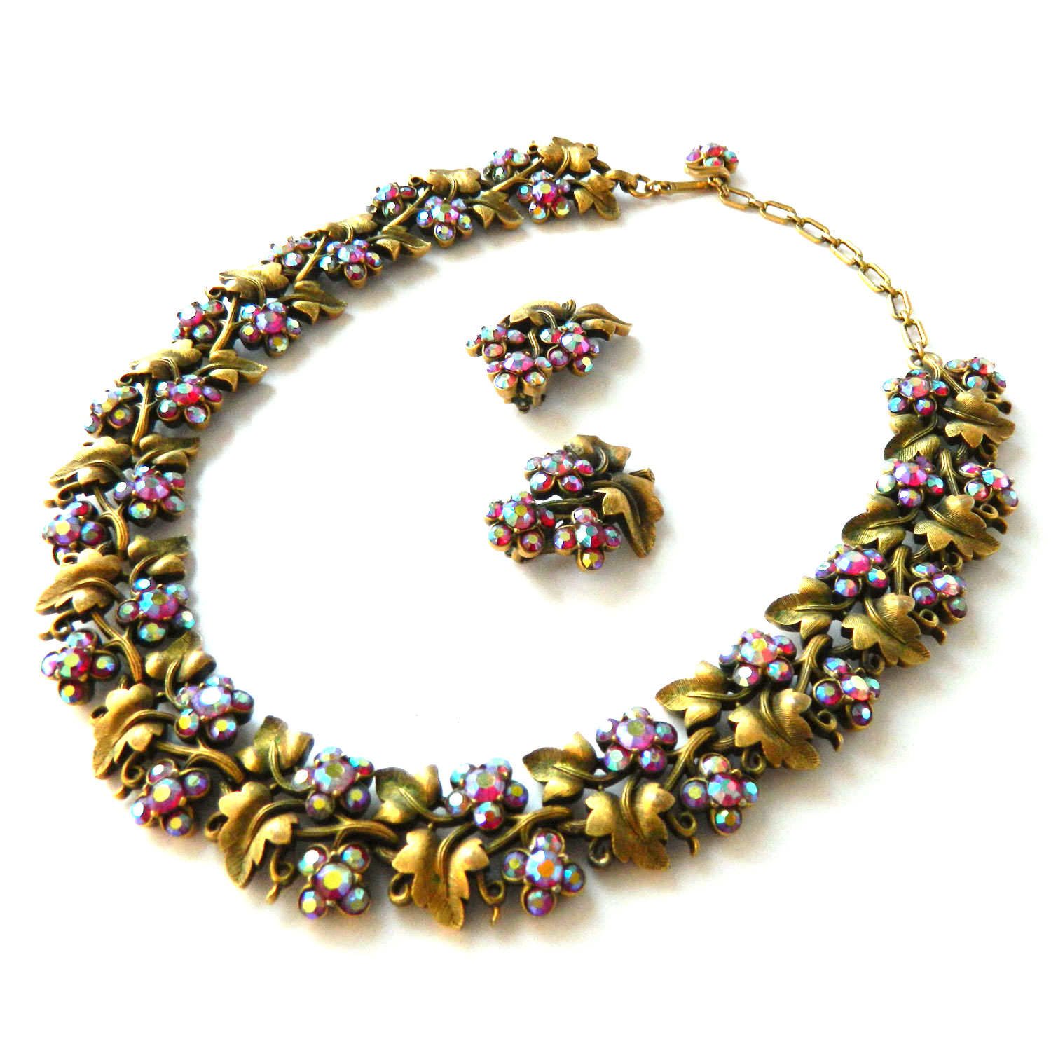 Trifari rhinestone necklace set