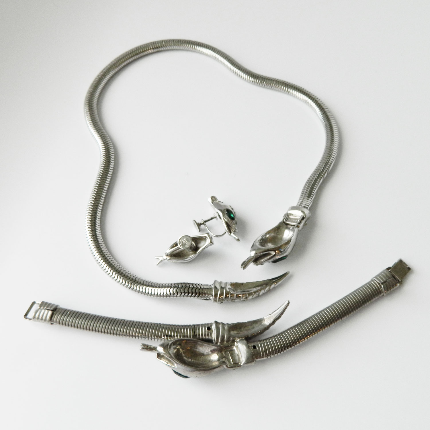 1940s Coro snake necklace set