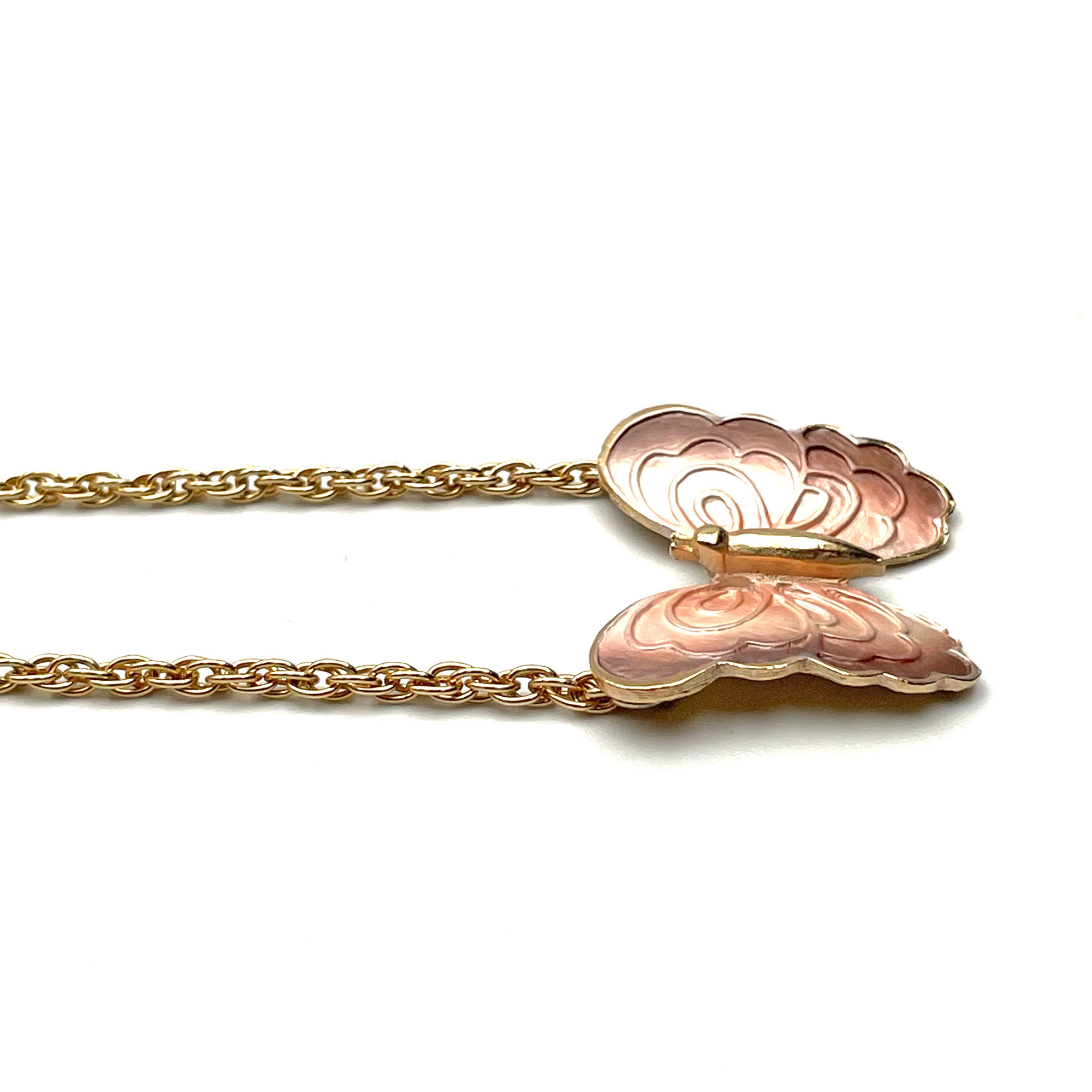 1970s butterfly pendant necklace and earring set