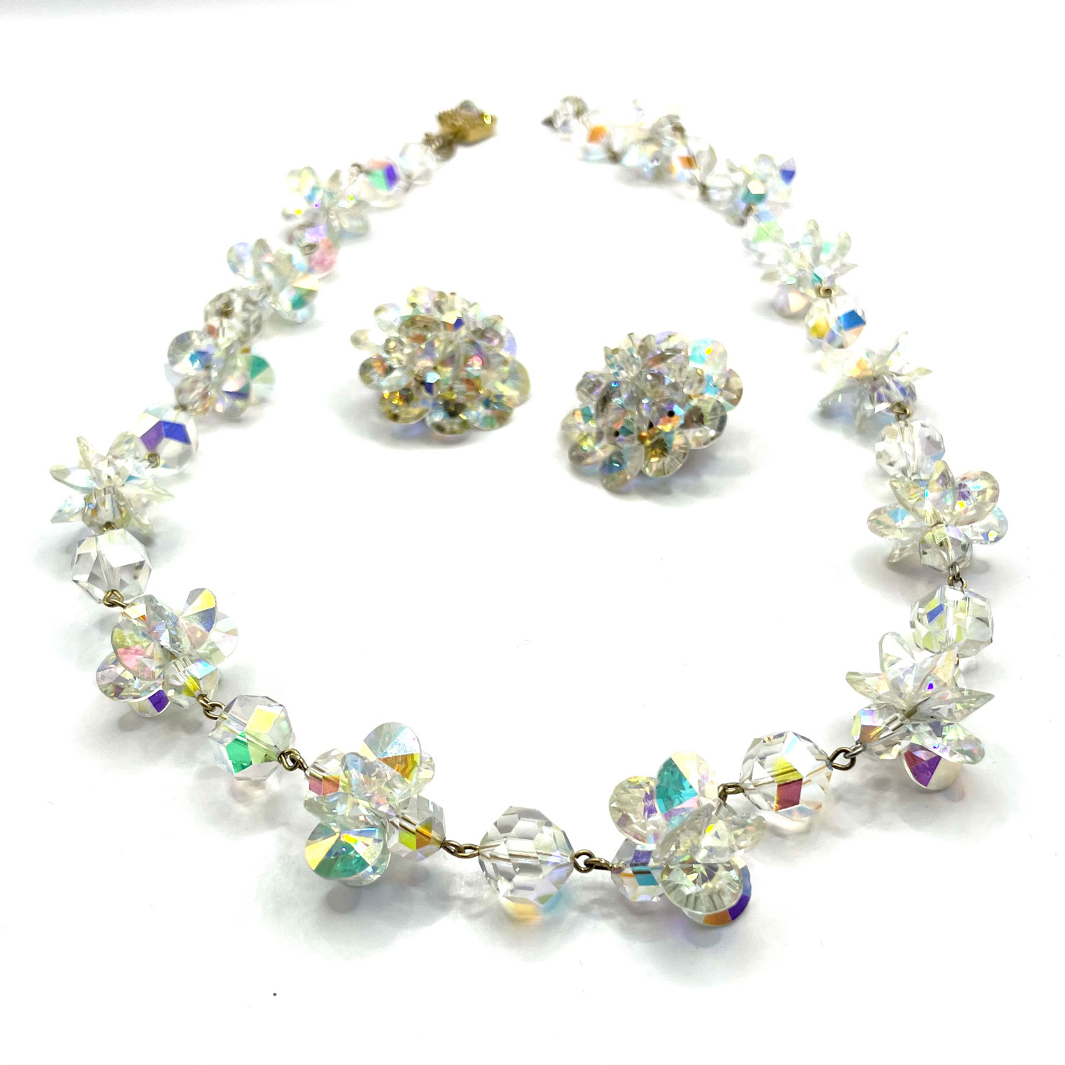 Aurora borealis crystal necklace