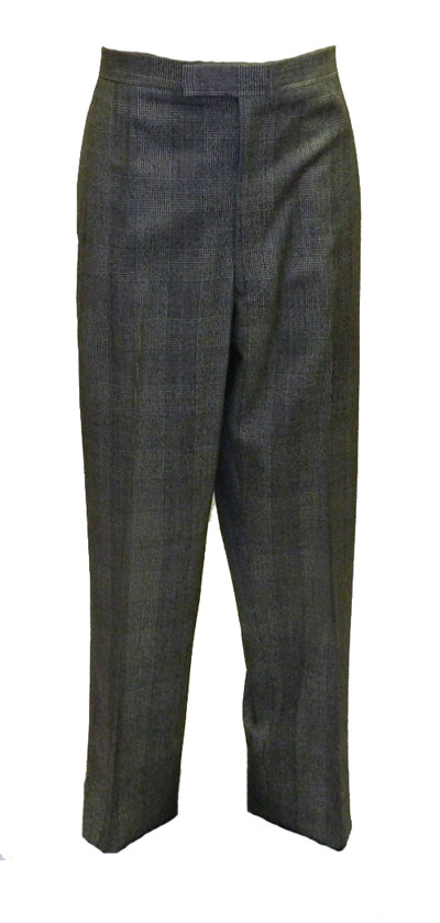 1960's men's pleatless glen plaid trousers