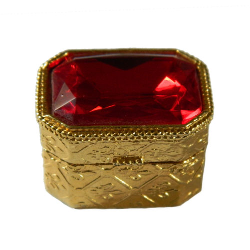 1950's red rhinestone pillbox