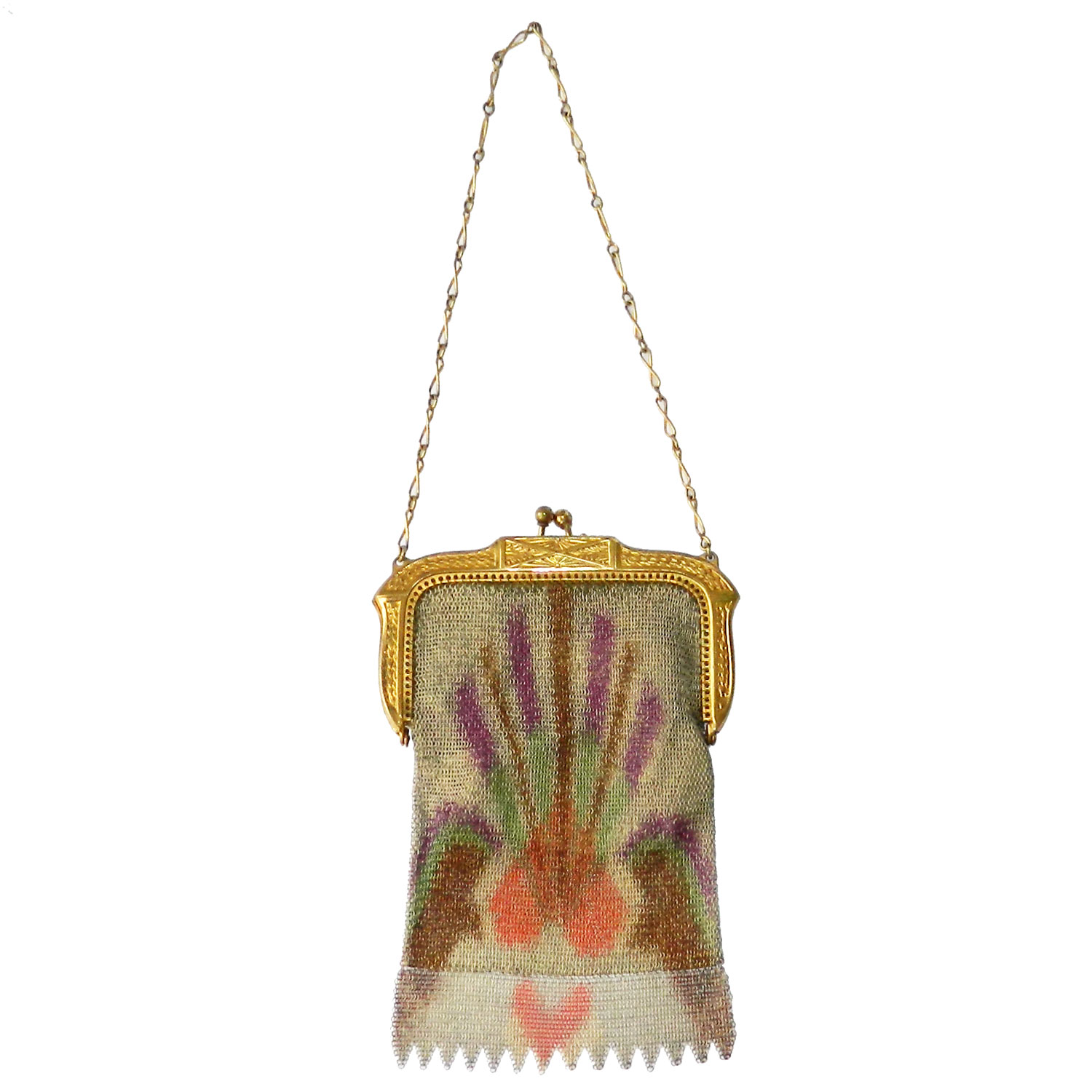 1920's air brushed mesh purse