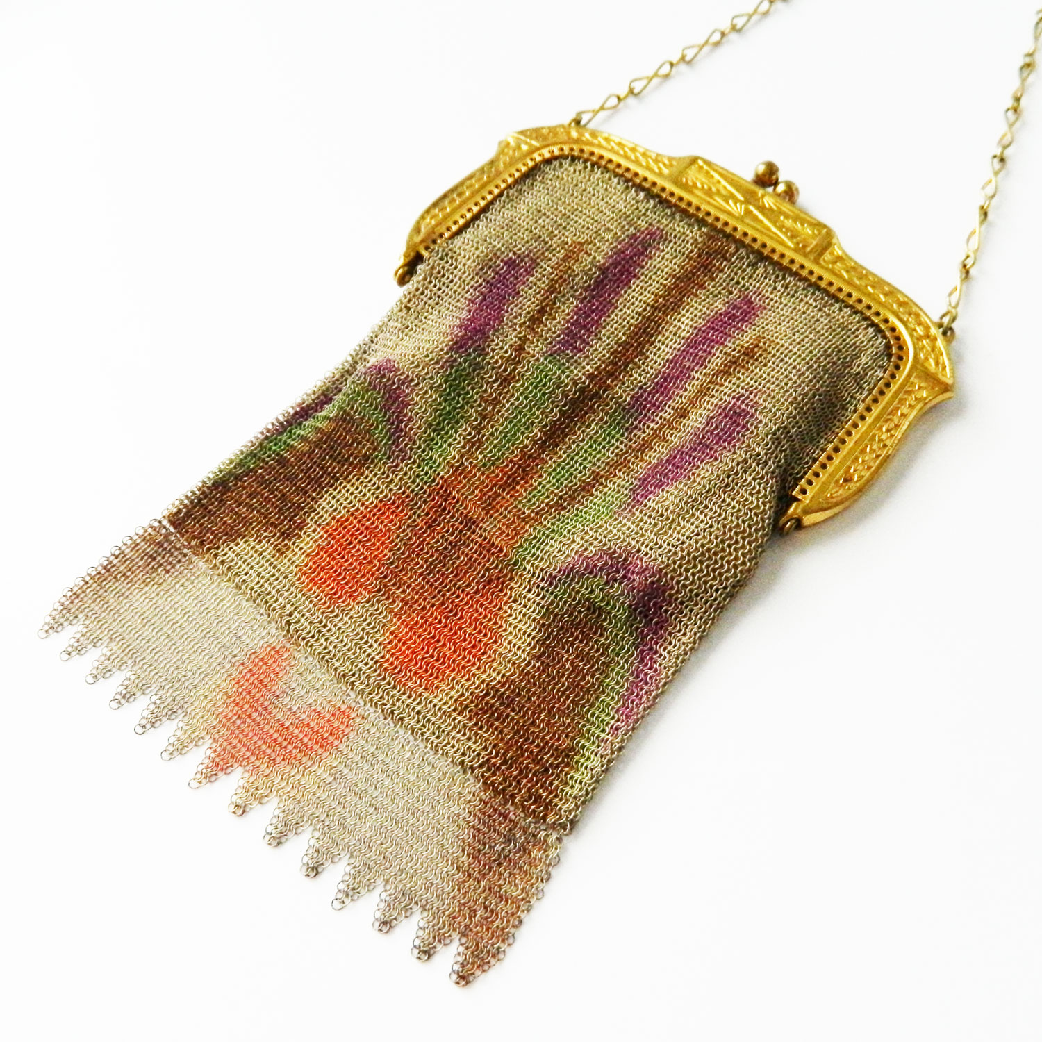 1920's air brushed mesh purse