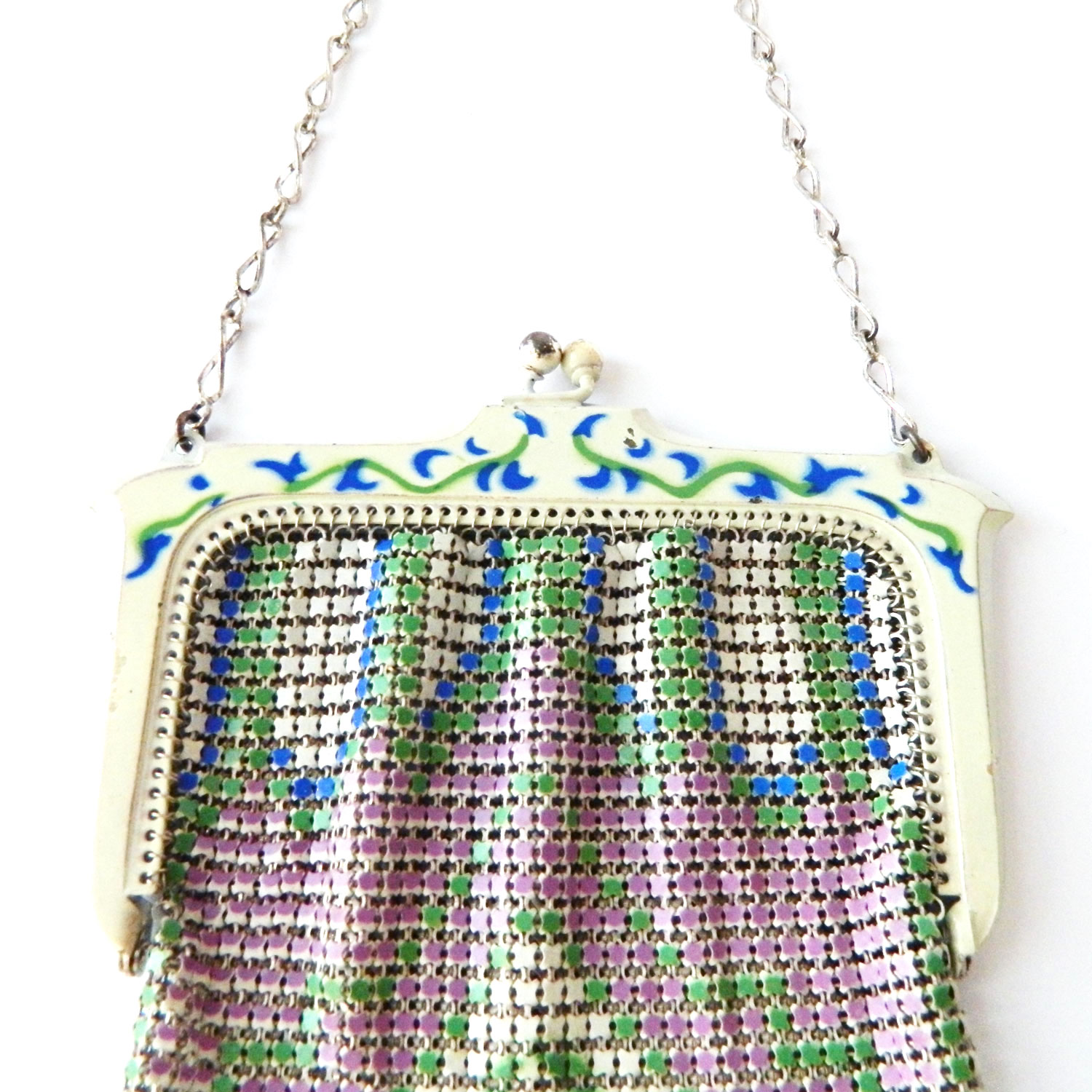 enameled mesh purse