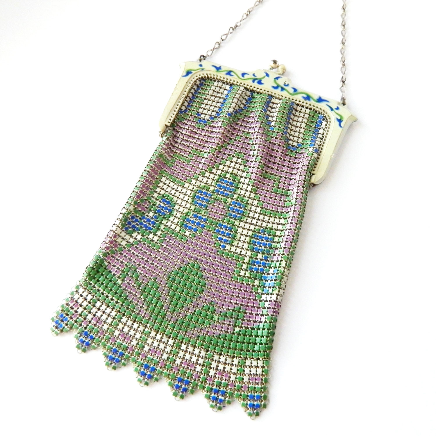 enameled mesh purse