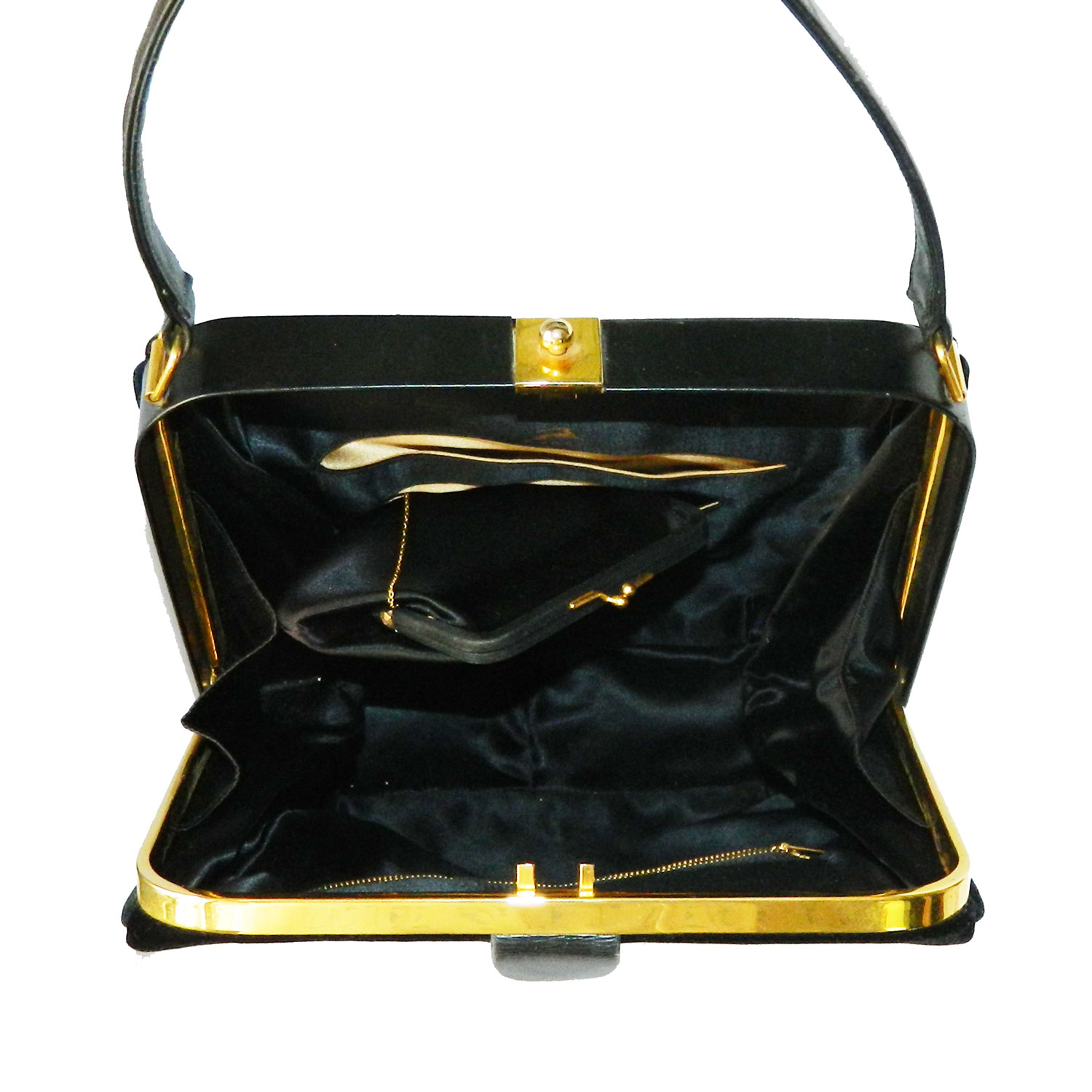 Vintage black velvet purse