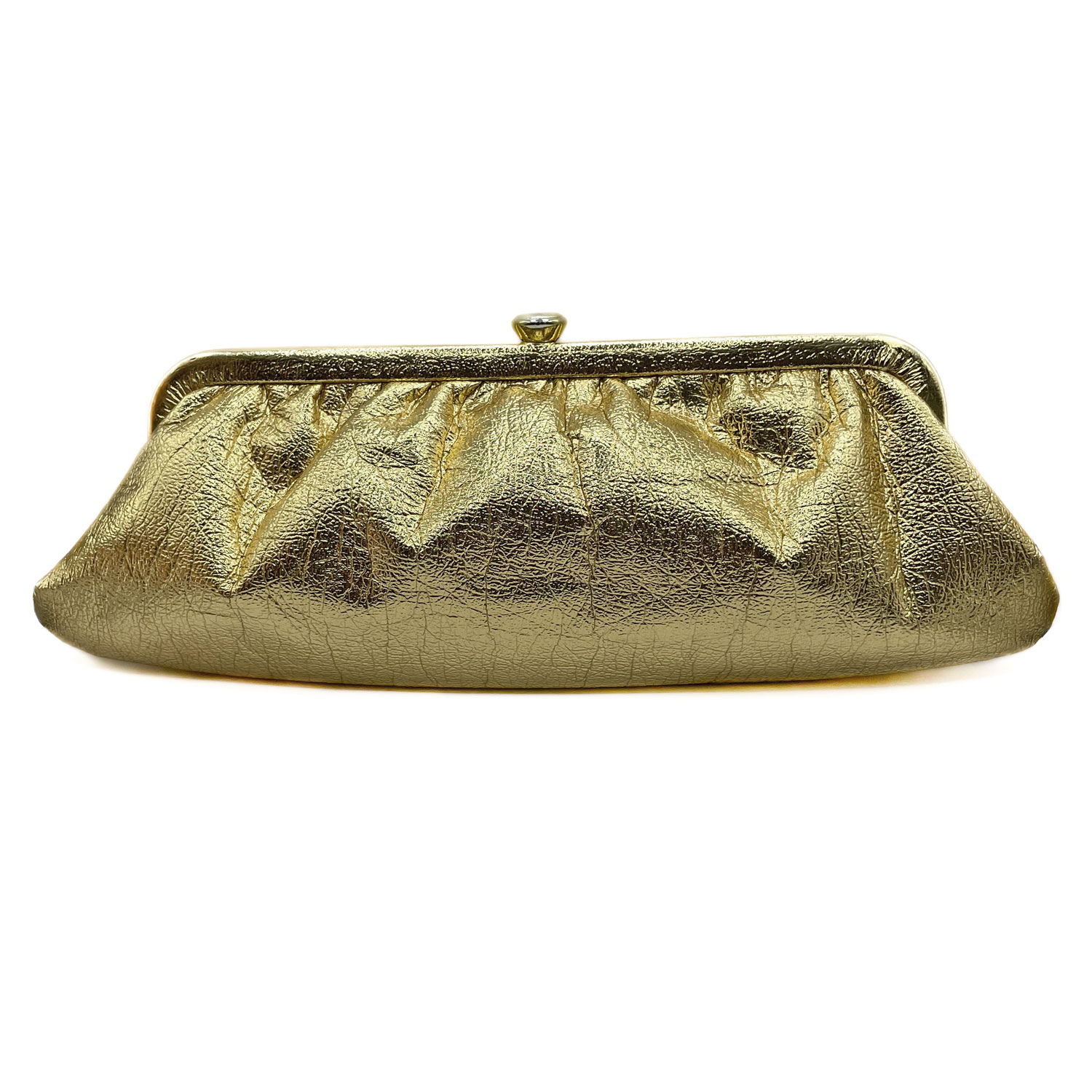 Gold metalic clutch purse