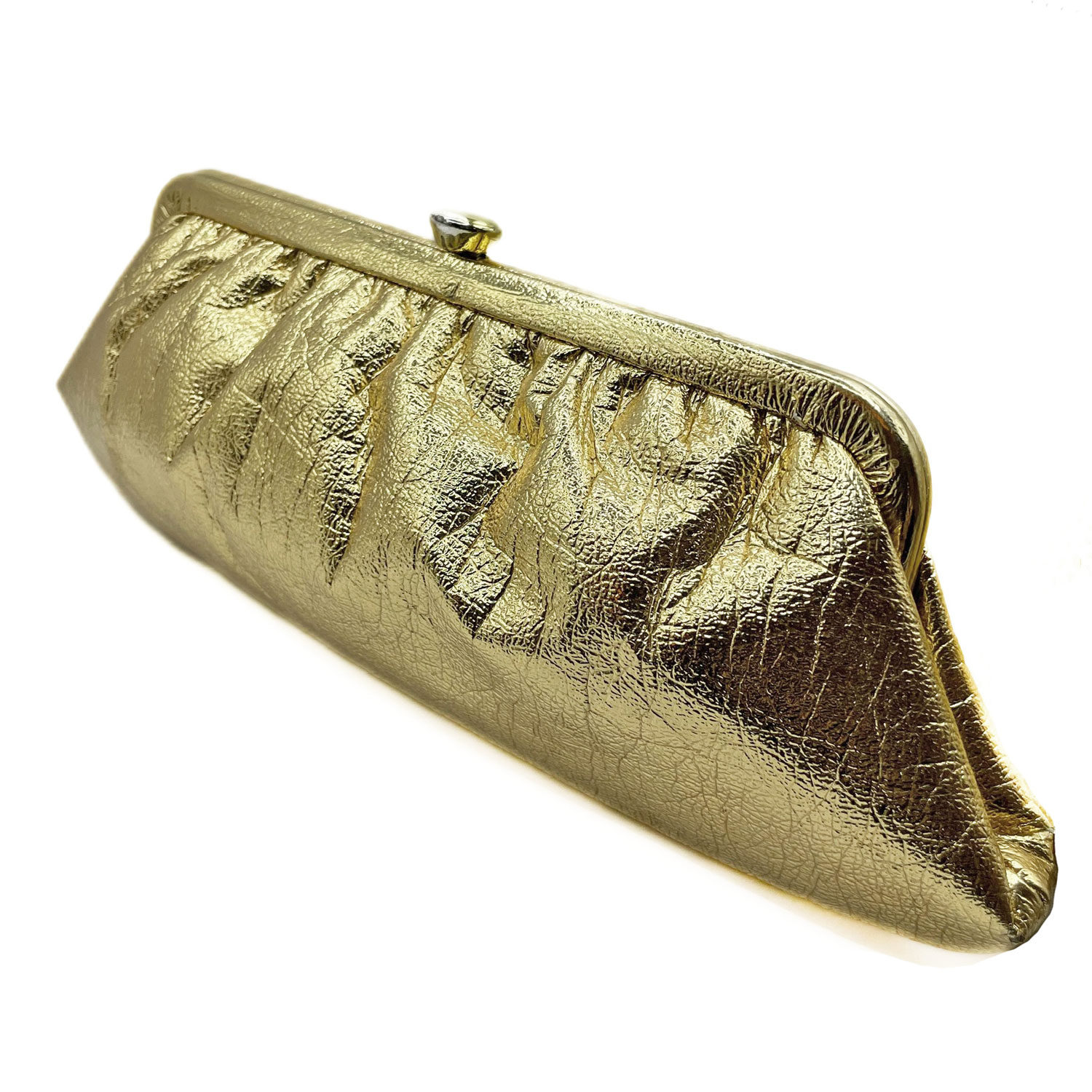 Gold metalic clutch purse