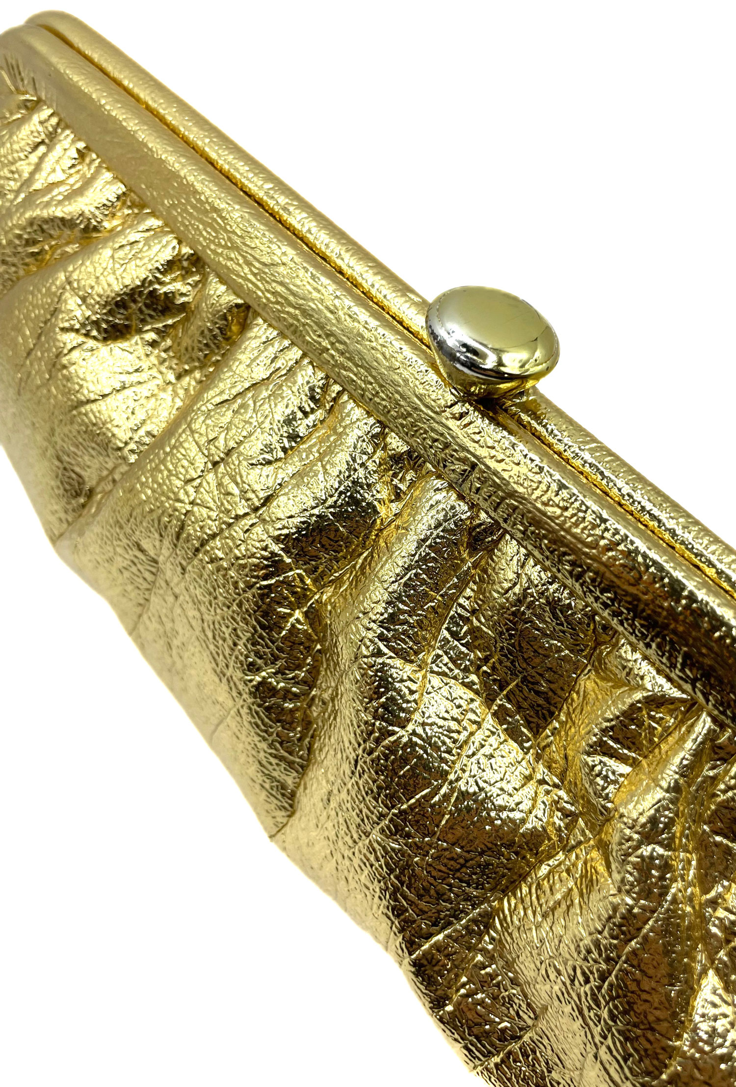 Gold metalic clutch purse