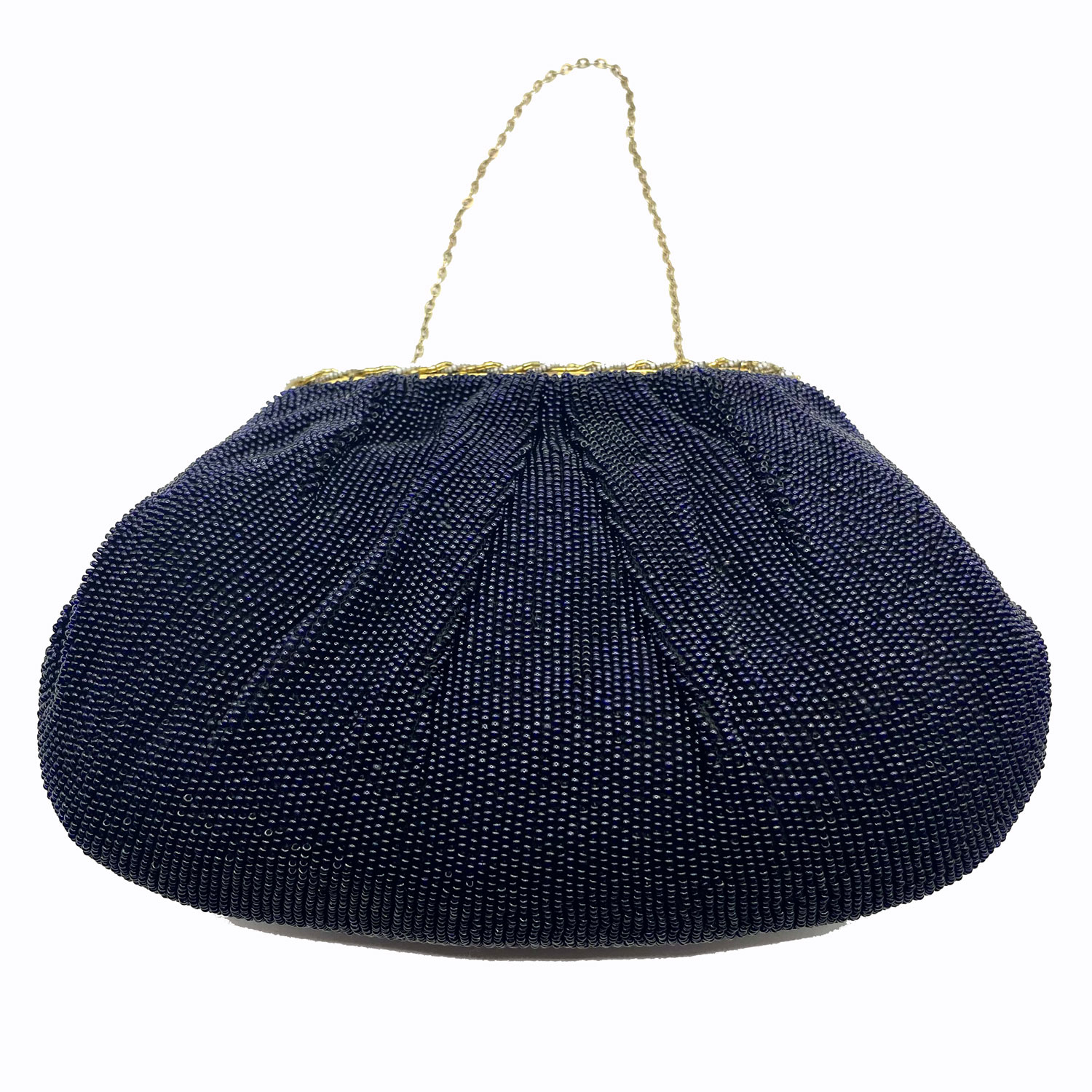 French blue micro bead purse