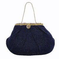 blue micro bead purse