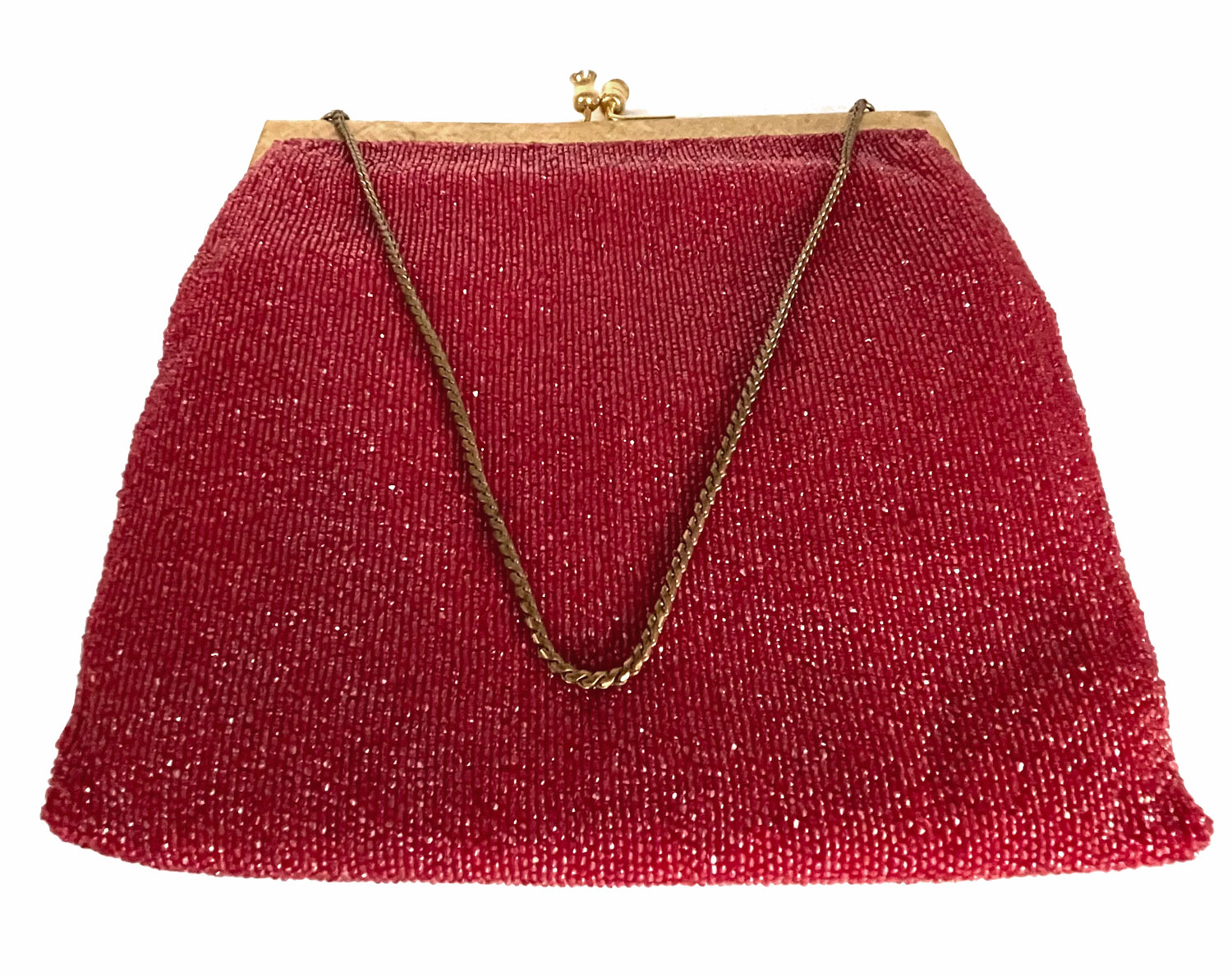 Italian 1950s Red Beaded Purse