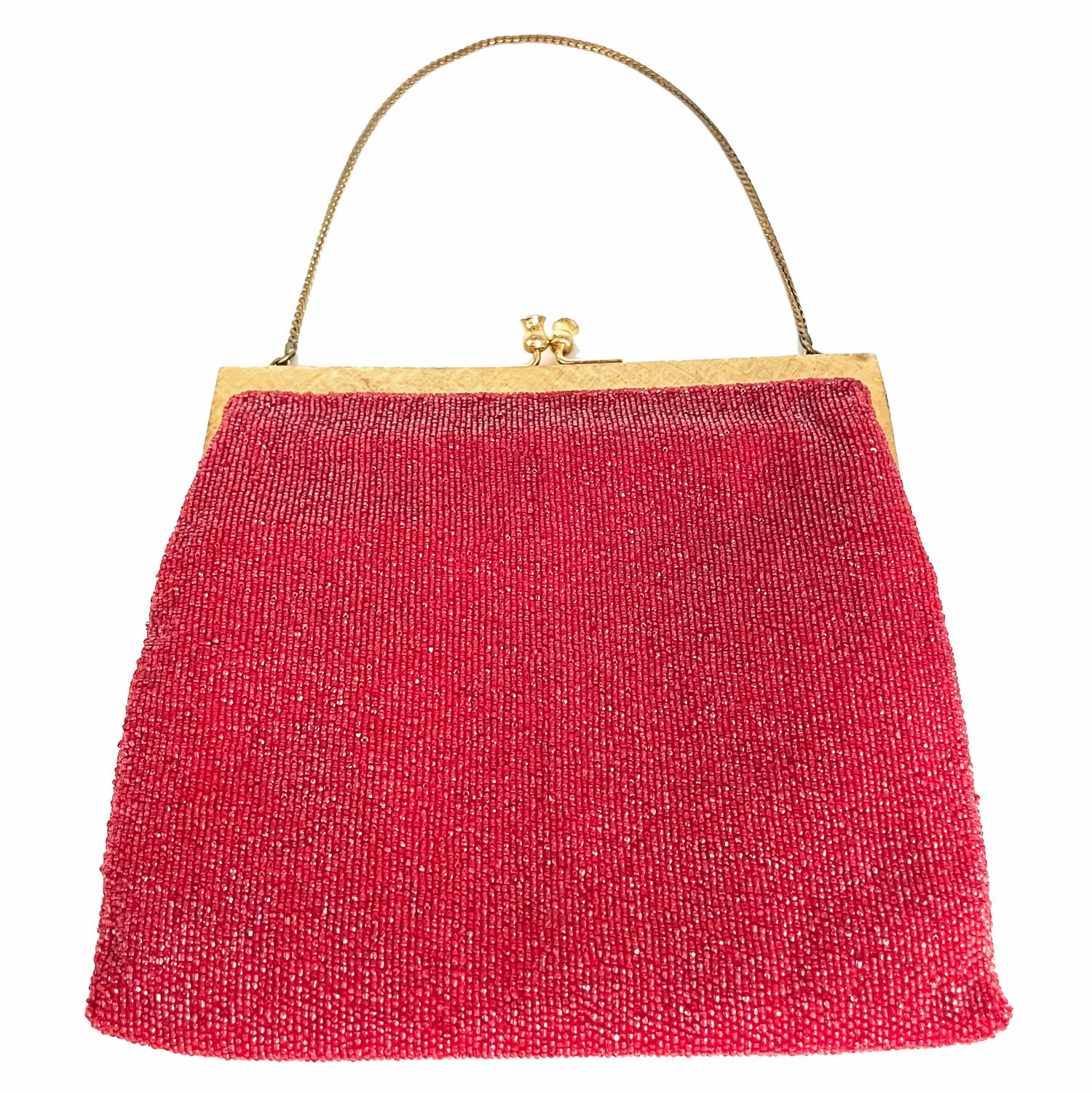 Italian 1950s Red Beaded Purse