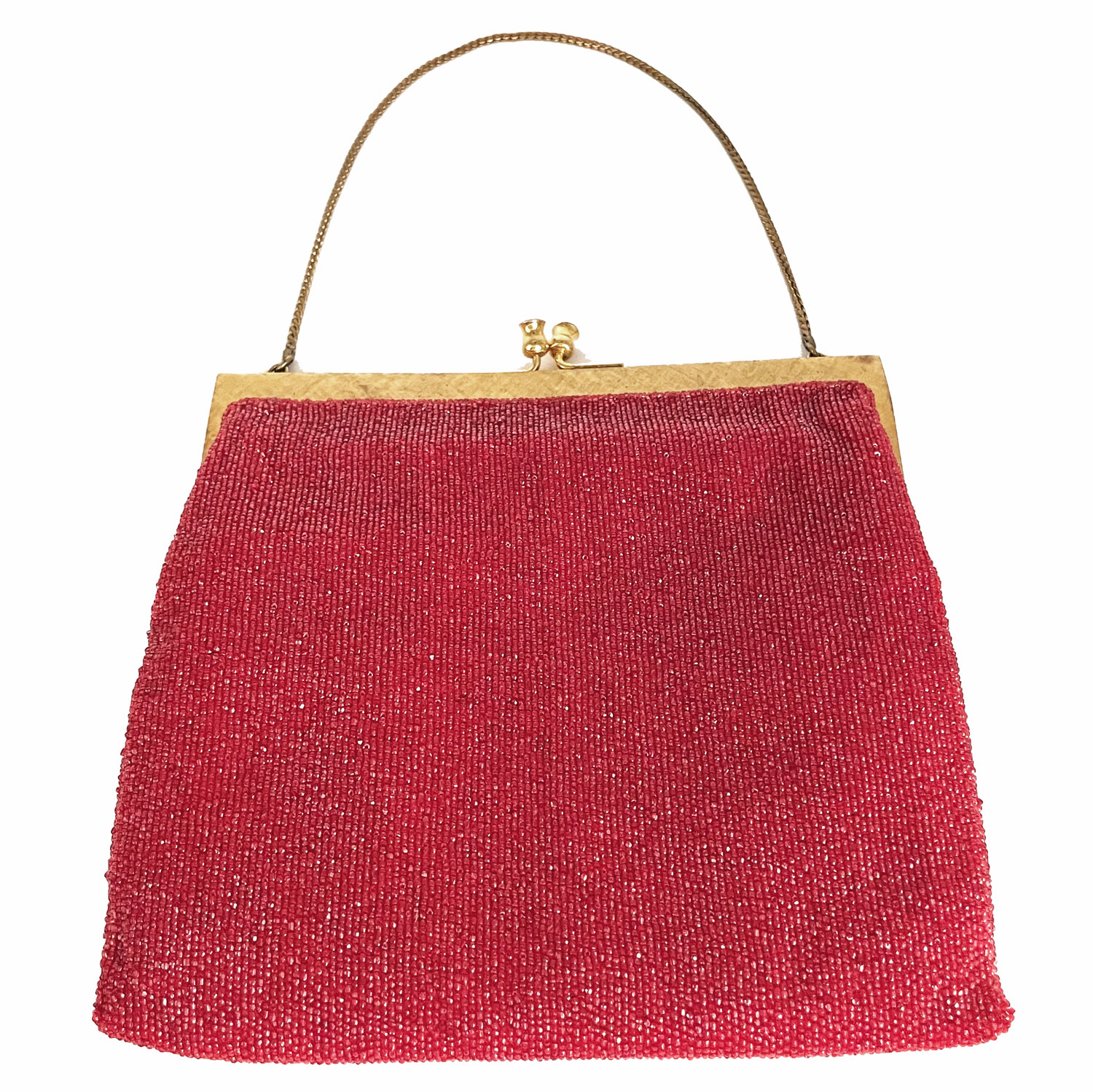 Italian 1950s Red Beaded Purse